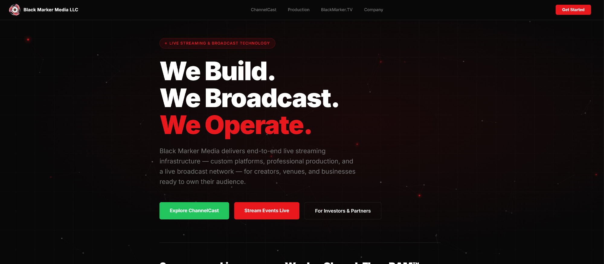 Black Marker Media LLC — We Build. We Broadcast. We Operate.