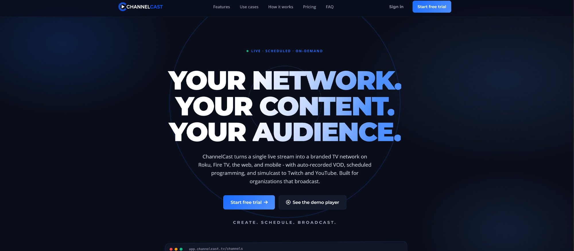 ChannelCast platform